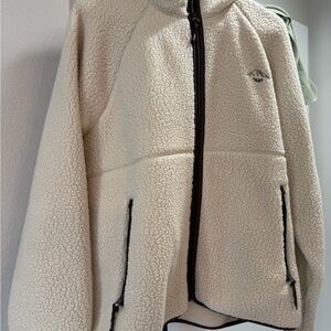 Aritzia Polartec Zip-up Mullein/rich brown mocha